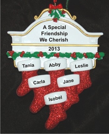 Six Friends for Life Christmas Ornament Personalized by Russell Rhodes
