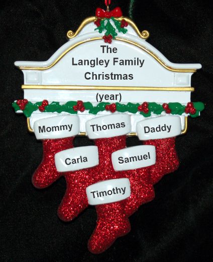 Family Christmas Ornament Hung with Care for 6 Personalized by RussellRhodes.com