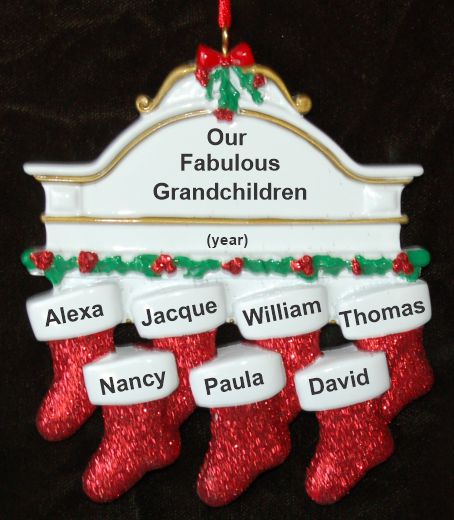 Grandparents Christmas Ornament Hung with Care 7 Grandkids Personalized by RussellRhodes.com