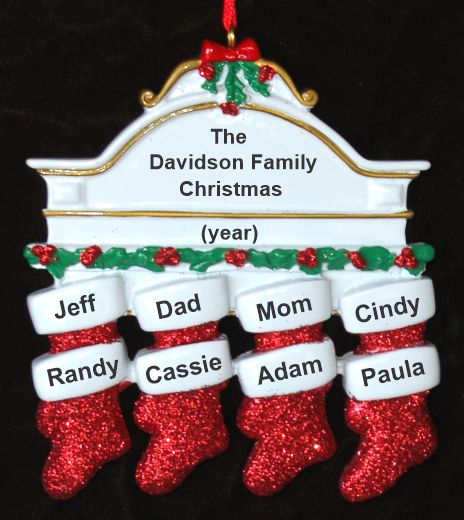 Family Christmas Ornament Hung with Care for 8 Personalized by RussellRhodes.com