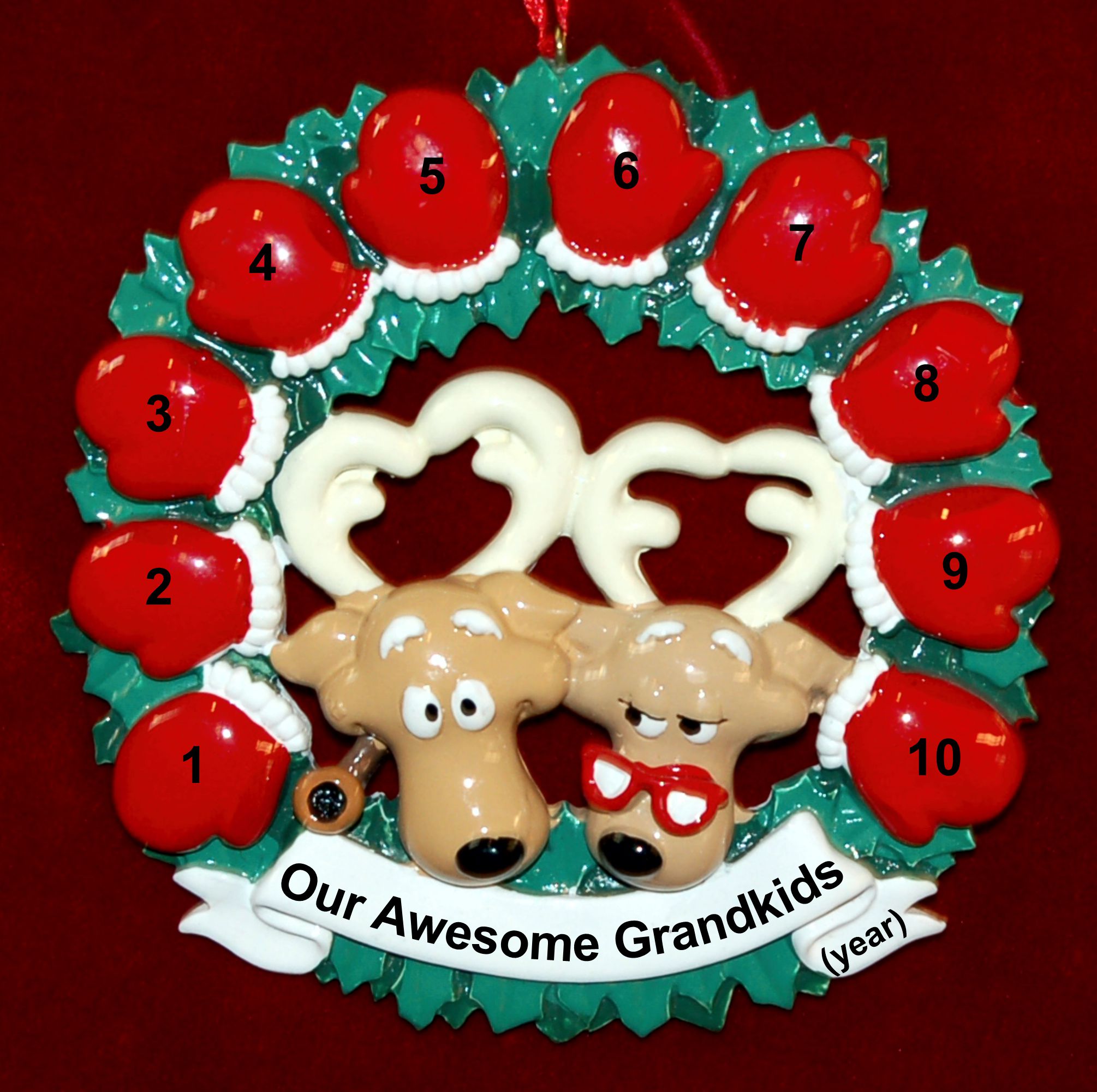 Grandparents Christmas Ornament up to 10 Grandkids Personalized by RussellRhodes.com