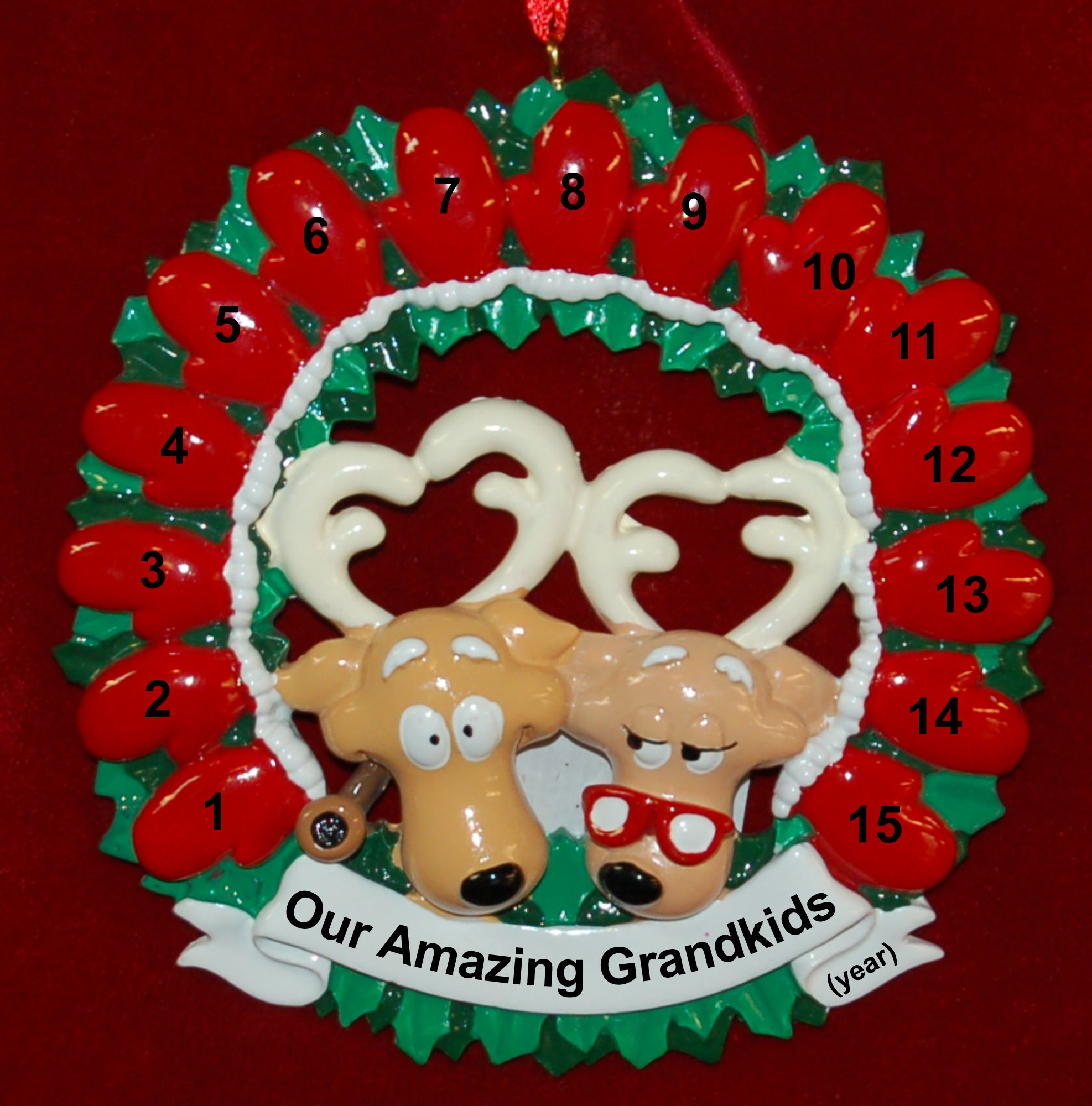 Grandparents Christmas Ornament up to 15 Grandkids Personalized by RussellRhodes.com