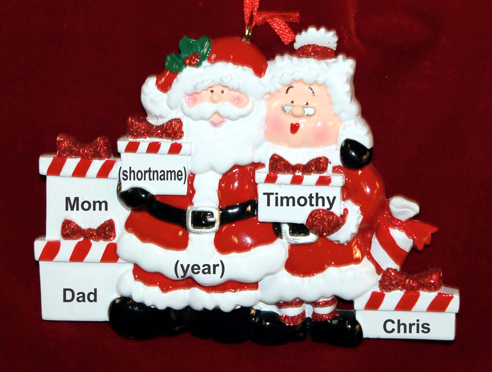 Family Christmas Ornament Xmas Presents for 5 Personalized by RussellRhodes.com