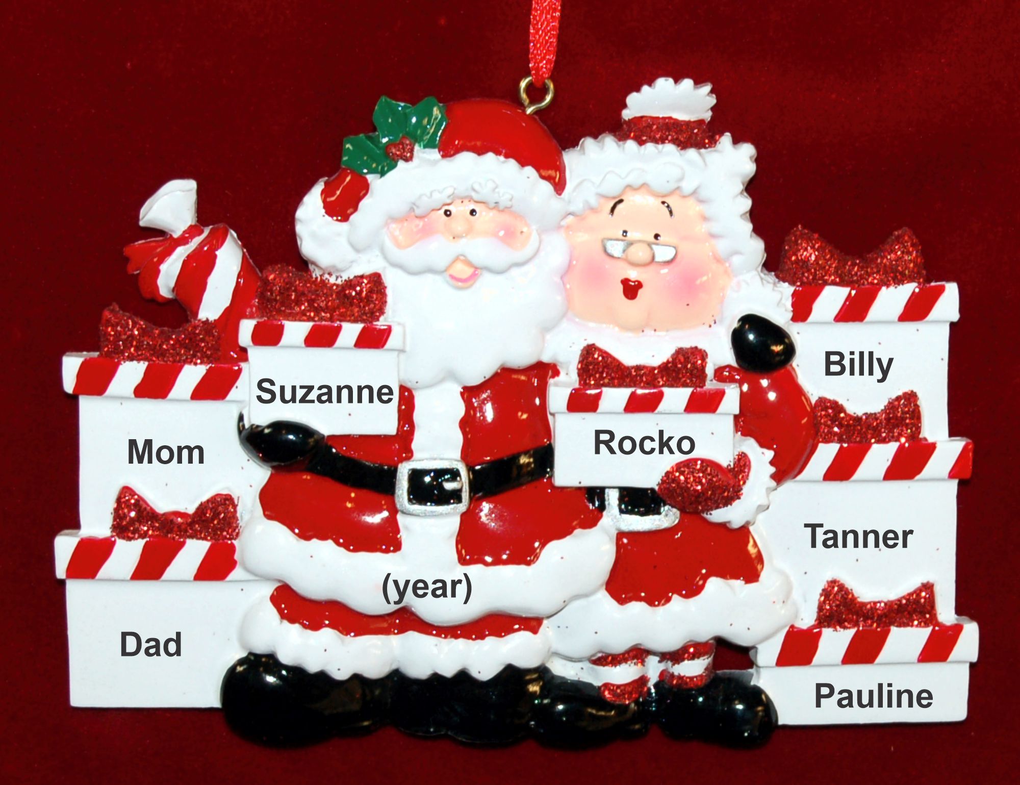 Family Christmas Ornament Xmas Presents for 7 Personalized FREE by Russell Rhodes