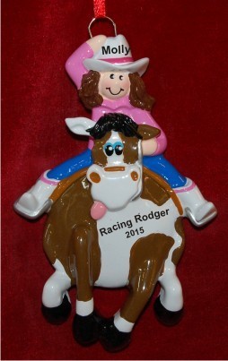 Gitty Up Horse Girl Christmas Ornament Personalized by Russell Rhodes