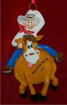 Gitty Up Horse Boy Christmas Ornament Personalized by Russell Rhodes