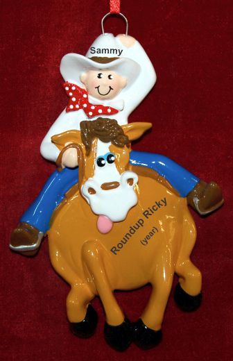 Horse Riding Christmas Ornament Boy Personalized by RussellRhodes.com