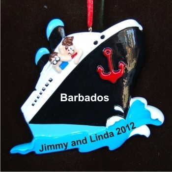 Cruising Couple Christmas Ornament Personalized by Russell Rhodes