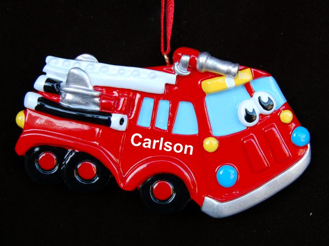 Firetruck Toy Christmas Ornament Personalized by RussellRhodes.com