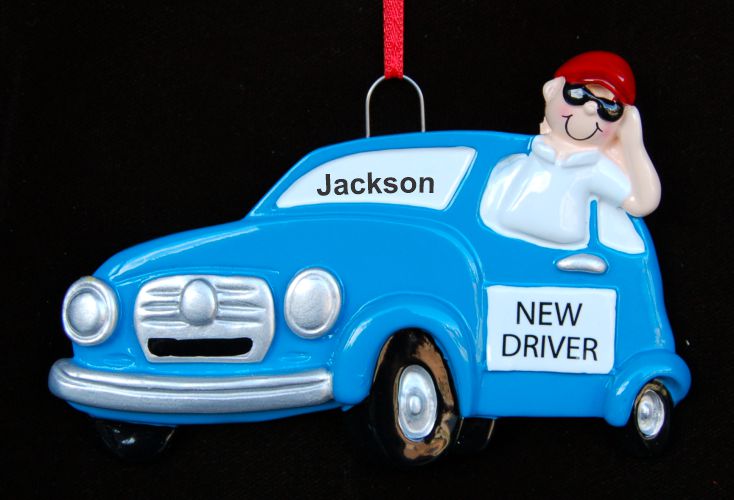 New Driver Boy Christmas Ornament Personalized by Russell Rhodes
