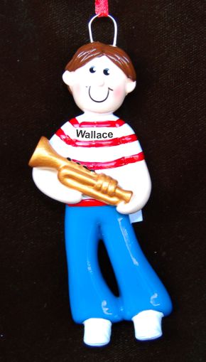 Male Trumpet Christmas Ornament Personalized by RussellRhodes.com