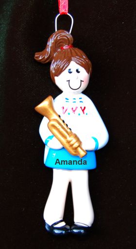 Female Trumpet Christmas Ornament Personalized by RussellRhodes.com