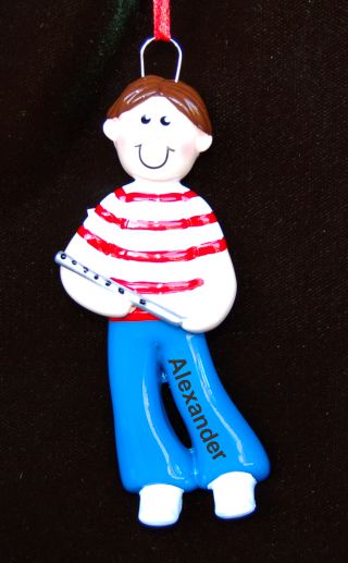 Male Flute Christmas Ornament Personalized by RussellRhodes.com