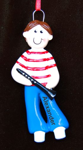Male Clarinet Christmas Ornament Personalized by RussellRhodes.com