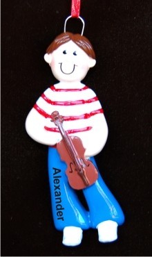 Violin Boy Christmas Ornament Personalized by Russell Rhodes