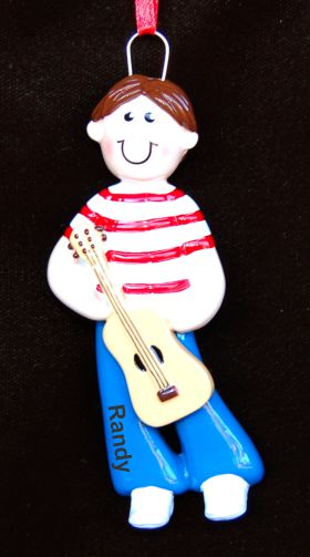 Male Guitar Christmas Ornament Personalized by RussellRhodes.com
