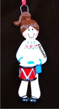 Drum Girl Christmas Ornament Personalized by Russell Rhodes