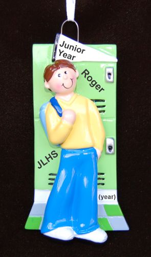 Junior Year High School Male Brown Christmas Ornament Personalized by RussellRhodes.com