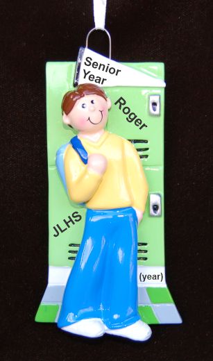 Senior Year High School Christmas Ornament Male Brunette Personalized by RussellRhodes.com