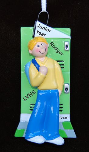 Junior Year High School Christmas Ornament Male Blond Personalized by RussellRhodes.com
