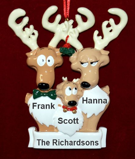 Personalized Family Christmas Ornament Reindeer 3 Personalized by Russell Rhodes