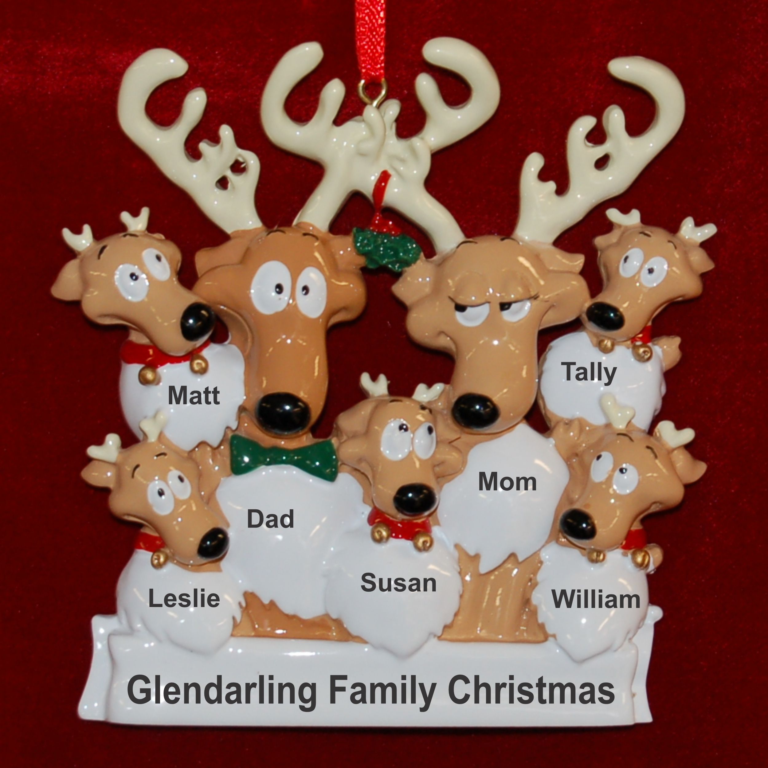 Personalized Family Christmas Ornament Reindeer 7 Personalized by Russell Rhodes