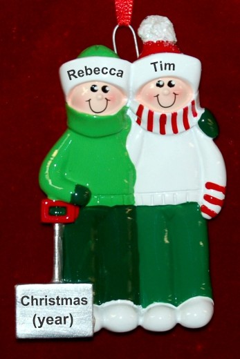 Couples Christmas Ornament Outside Together Personalized by RussellRhodes.com