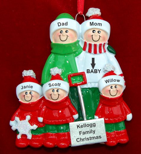Expecting Christmas Ornament for 5 Outside Together Personalized by RussellRhodes.com