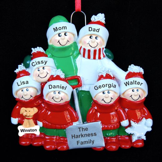 Family Christmas Ornament for 7 Outside Together with Pets Personalized by RussellRhodes.com