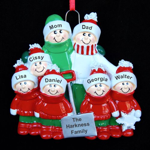 Family Christmas Ornament for 7 Outside Together Personalized by RussellRhodes.com