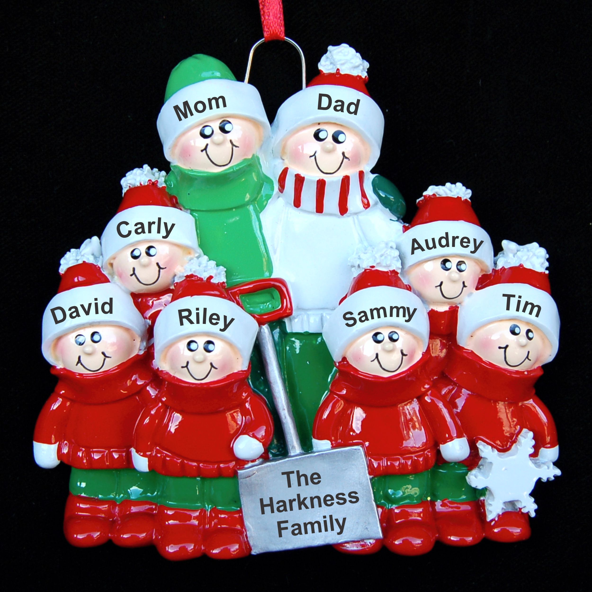 Personalized Family Christmas Ornament Winter Fun Personalized by Russell Rhodes