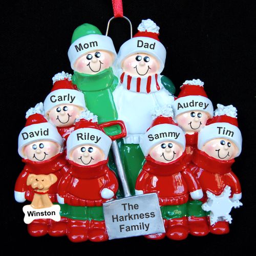 Family Christmas Ornament for 8 Outside Together with Pets Personalized by RussellRhodes.com