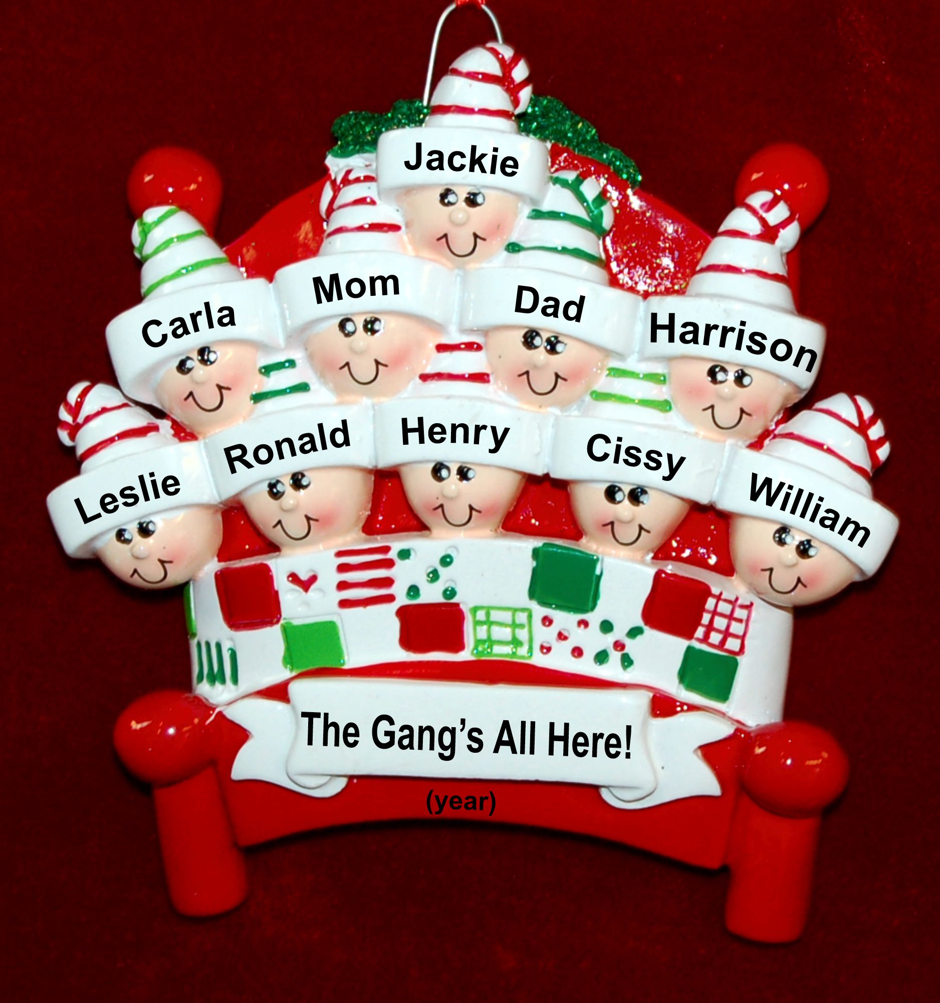 Family Christmas Ornament Winter Fun for 10 Personalized FREE by Russell Rhodes
