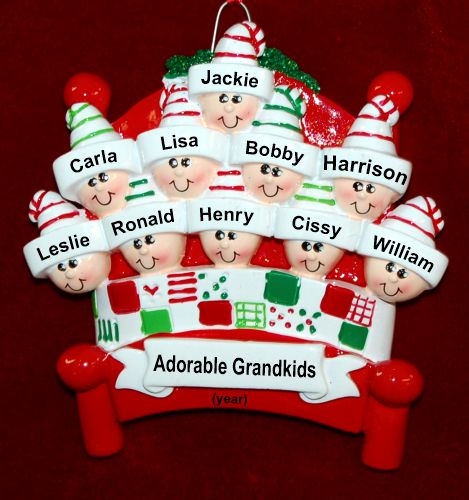 Grandparents Christmas Ornament 10 Grandkids Warm & Cozy Personalized by RussellRhodes.com