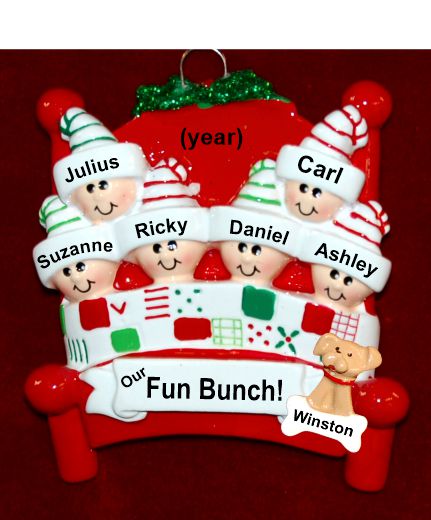 Grandparents Christmas Ornament 6 Grandkids with Pets Warm & Cozy  Personalized by RussellRhodes.com
