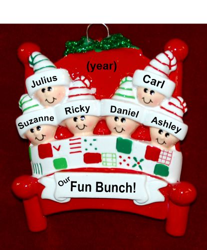 Family Christmas Ornament Just the 6 Kids Warm & Cozy Personalized by RussellRhodes.com
