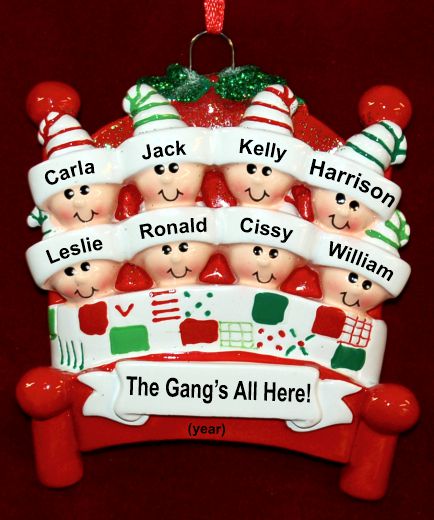 Family Christmas Ornament Just the 8 Kids Warm & Cozy  Personalized by RussellRhodes.com