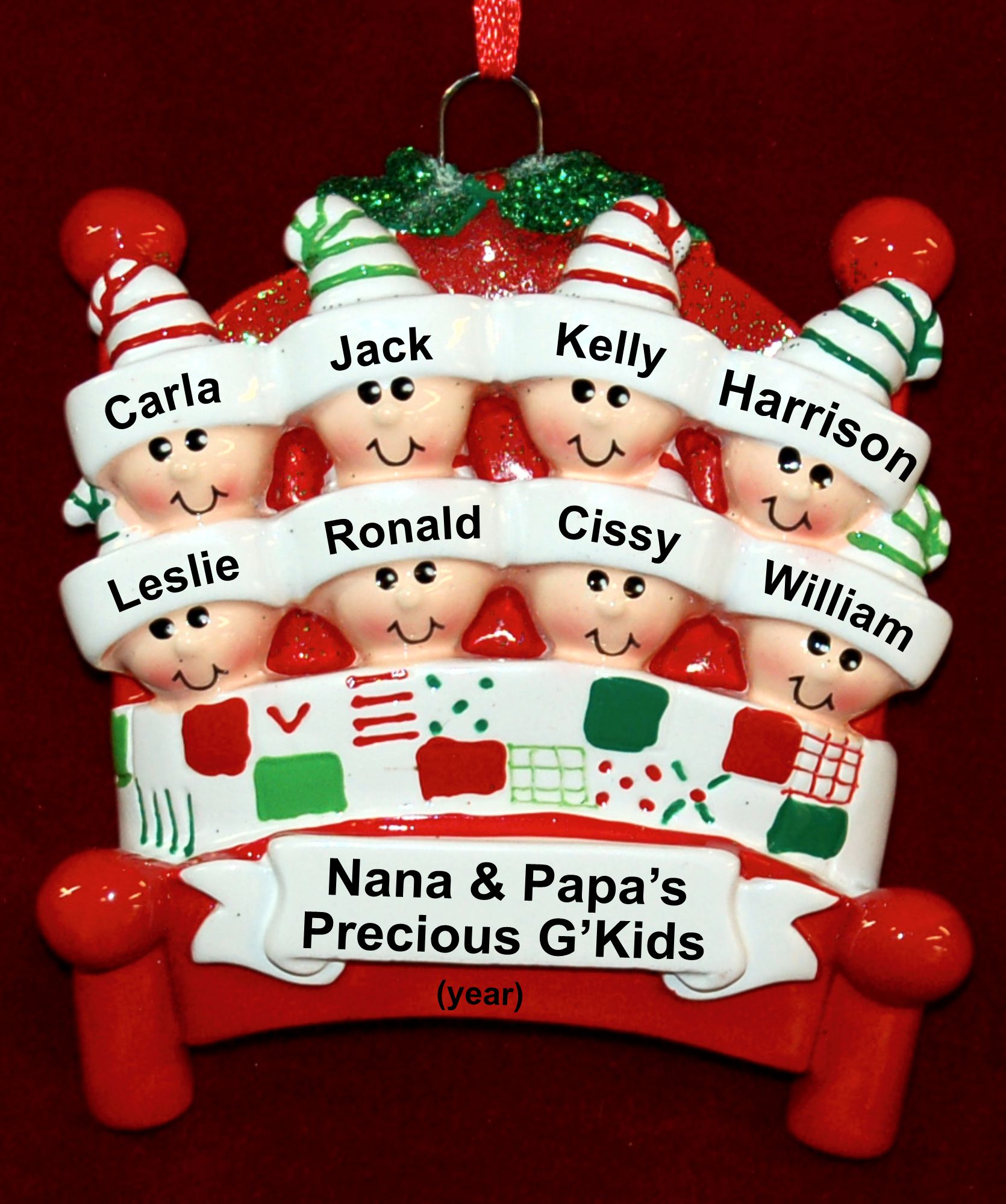 Grandparents Christmas Fun 8 Grandkids Personalized by RussellRhodes.com