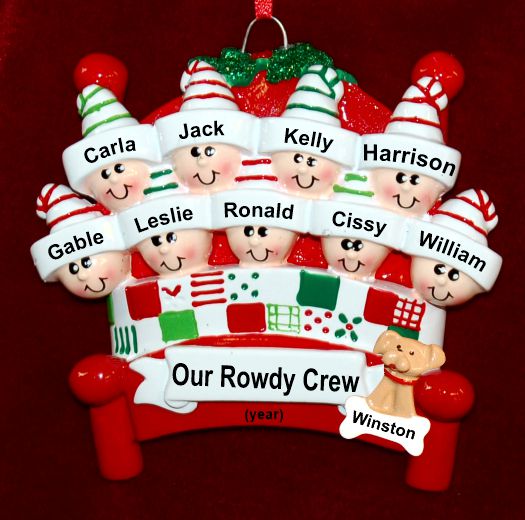 Grandparents Christmas Ornament for 9 Grandkids with Pets Warm & Cozy  Personalized by RussellRhodes.com