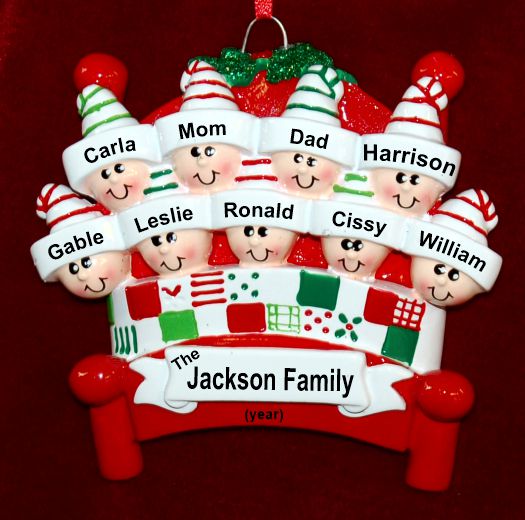 Family Christmas Ornament for 9 Warm & Cozy Personalized by RussellRhodes.com