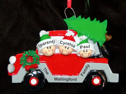 Single ParentChristmas Ornament for 2 Kids Let's Get the Tree Personalized by RussellRhodes.com