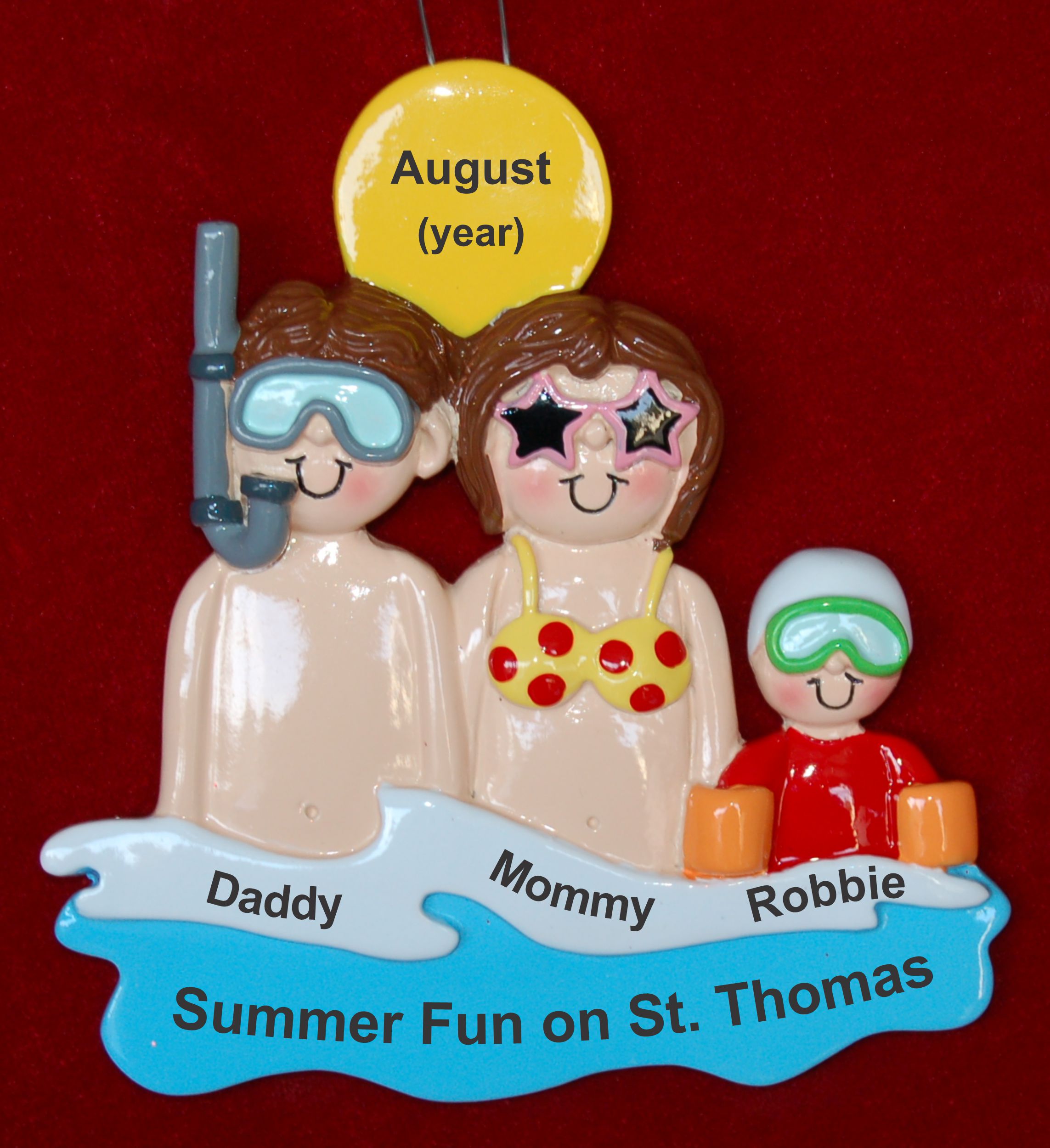 Personalized Family Christmas Ornament Snorkel Fun 3 Personalized by Russell Rhodes