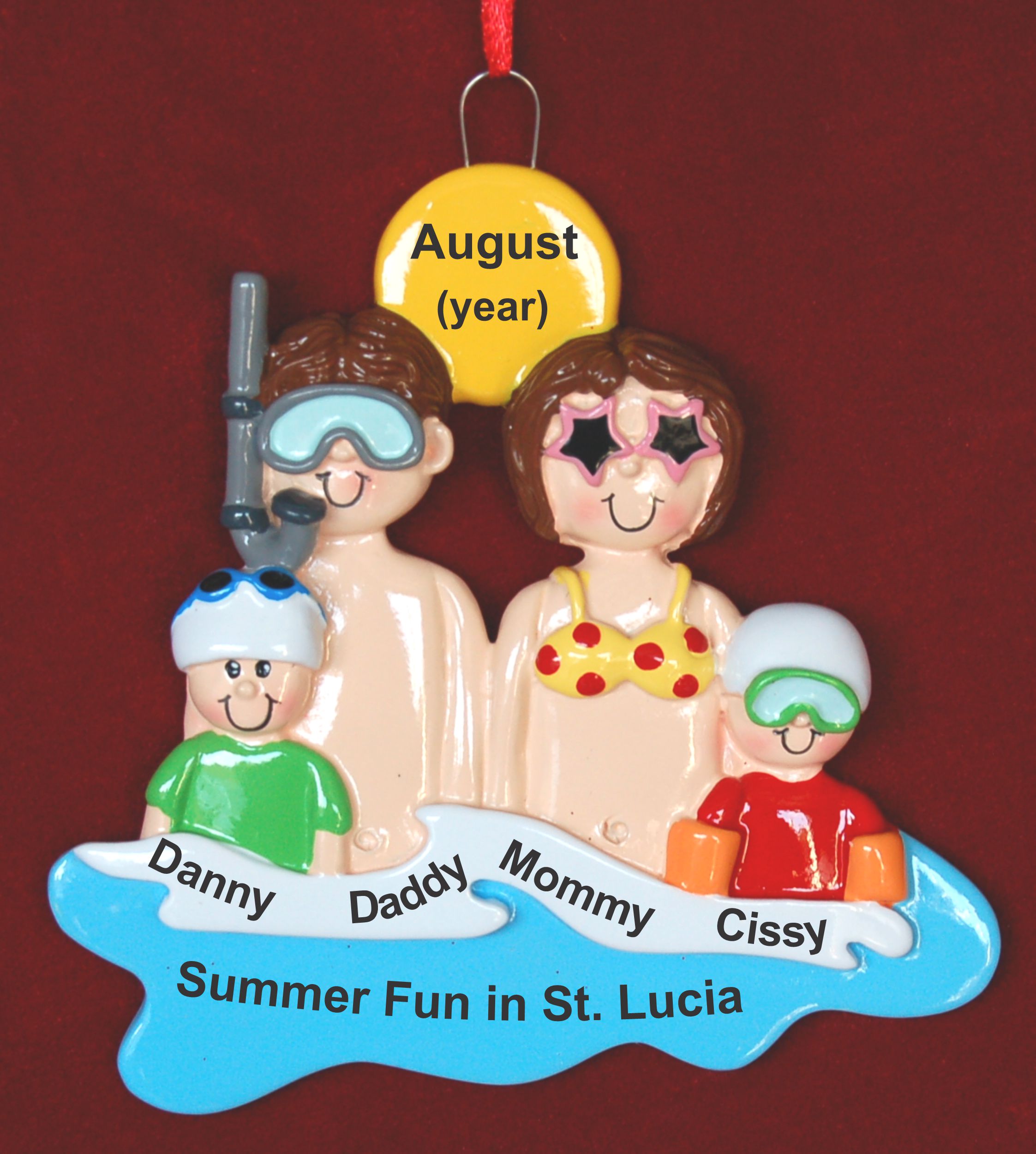 Personalized Family Christmas Ornament Snorkel Fun 4 Personalized by Russell Rhodes
