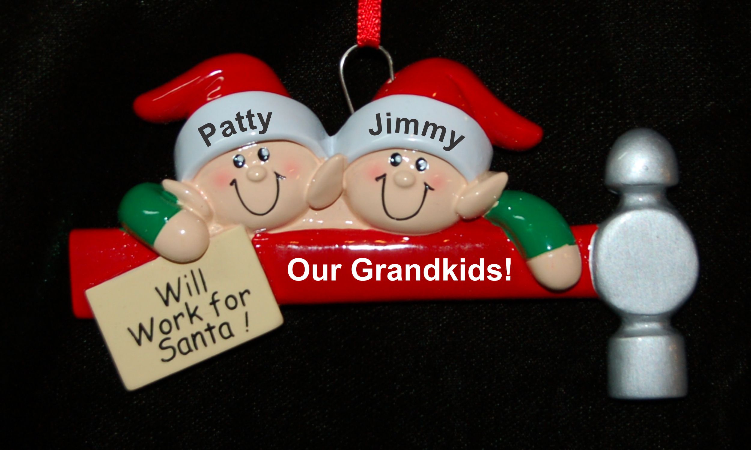 Personalized Grandparents Christmas Ornament Will Work for Santa 2 Grandkids Personalized by Russell Rhodes