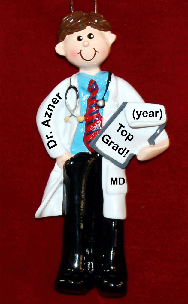 Medical Graduation Christmas Ornament Male Personalized by RussellRhodes.com