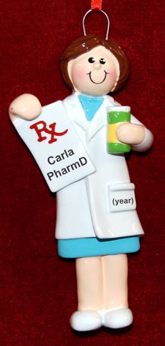 Pharmacist Graduation Christmas Ornament Female Personalized by RussellRhodes.com