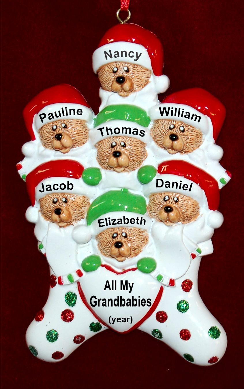 Grandparents Christmas Ornament Beary Cute Grandkids 7 Personalized by RussellRhodes.com