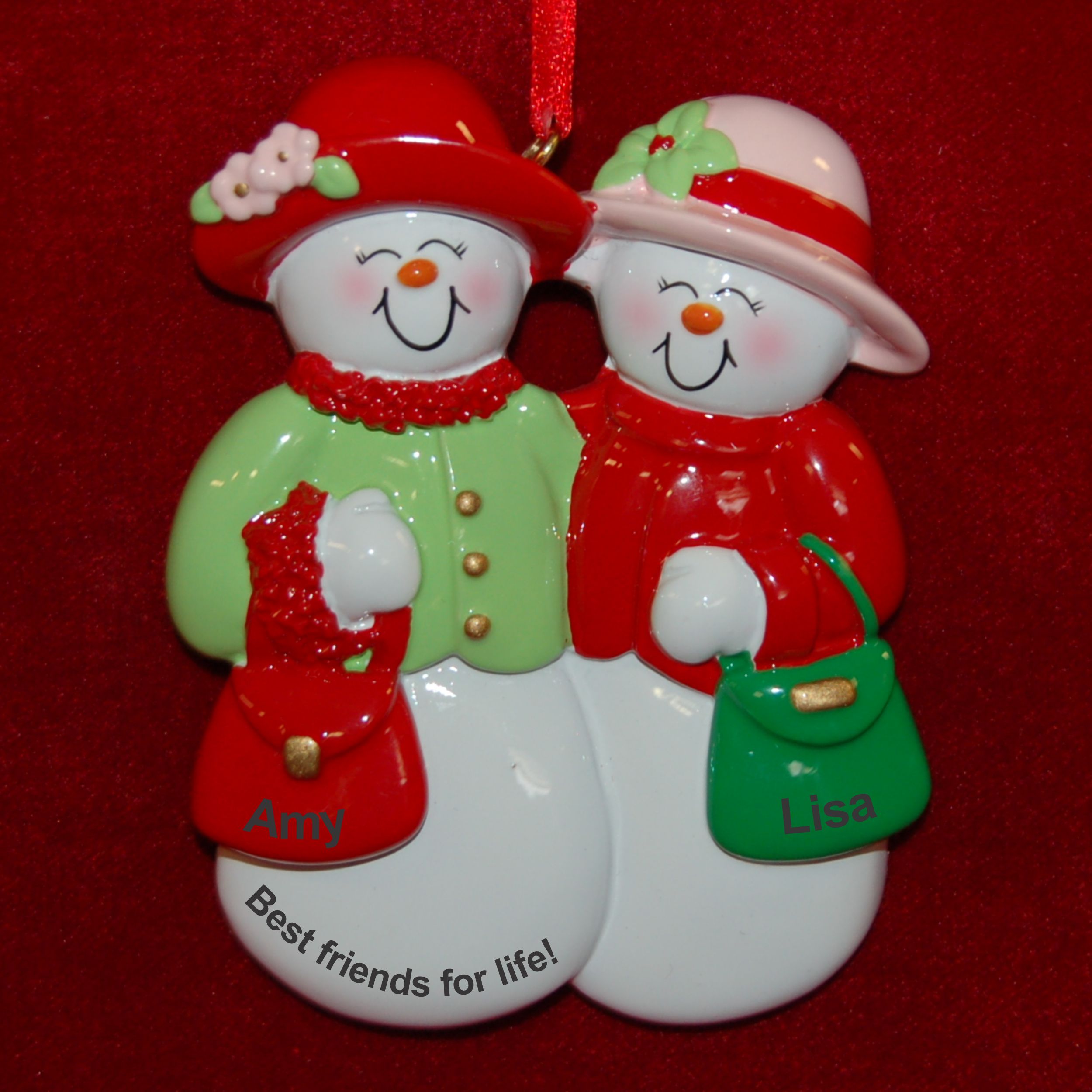 Friendship Christmas Ornament Snowy Besties Personalized by RussellRhodes.com