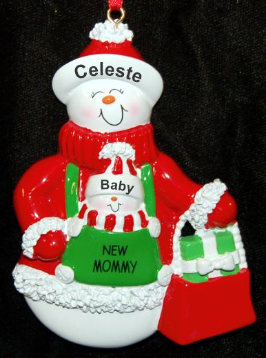 New Mom Christmas Ornament Snow Close Together Personalized by RussellRhodes.com