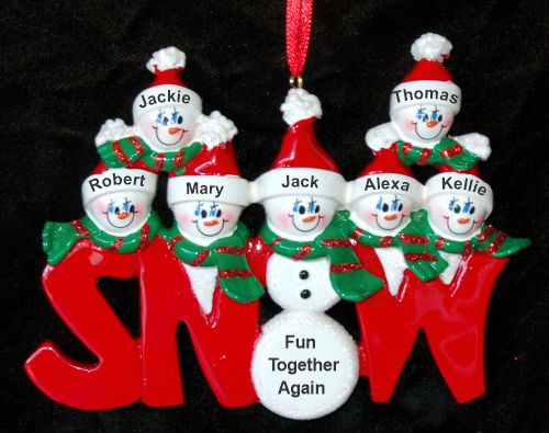 Large Group Christmas Ornament Snow Much Fun for 7 Personalized by RussellRhodes.com